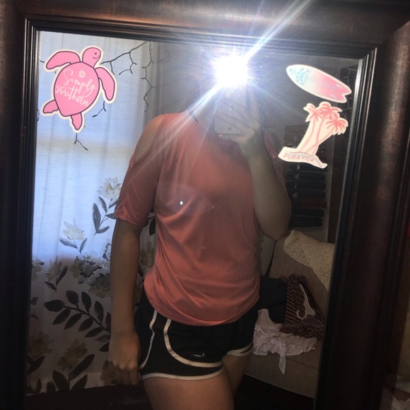 Pink blouse with shoulder cut outs - Picture 2 of 3